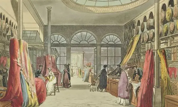 Interior view of Harding, Howell and Company Drapers in 1809 