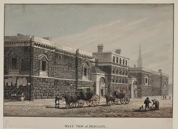 View of Newgate and the Old Bailey from the west, c1815