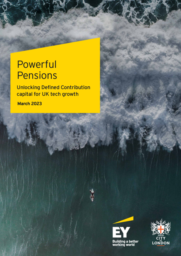 The cover of 'Powerful Pensions: unlocking DC capital for UK tech growth'