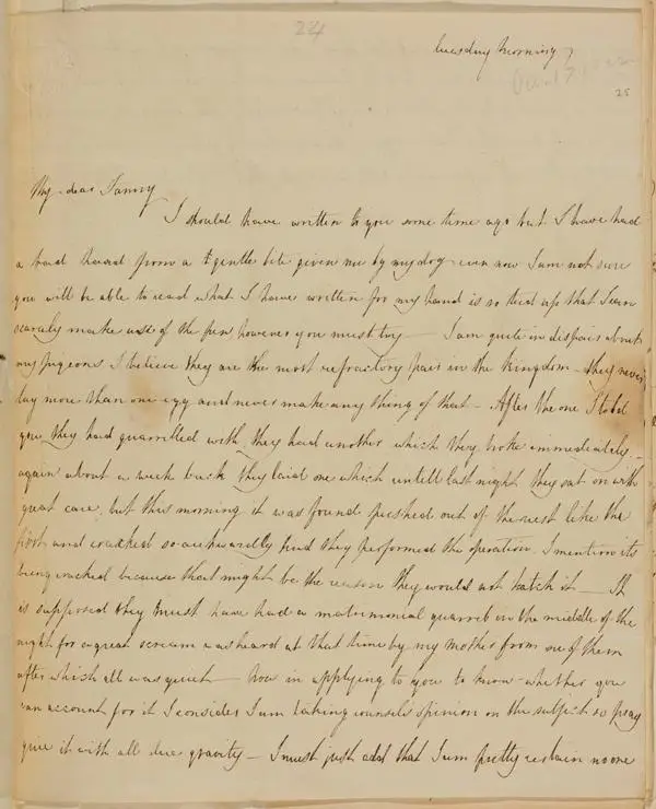 Page one of a hand-written letter.