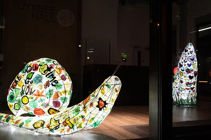 Lit up snail lantern