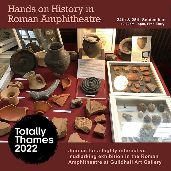 Display of Roman artefacts on a table