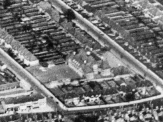 View of Childs Hill Primary School from above in 1937