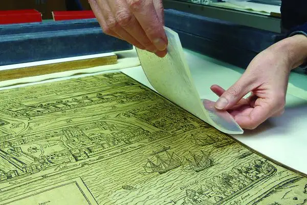 Conservation treatment on the Civitas Londinium map - the oldest known map of London