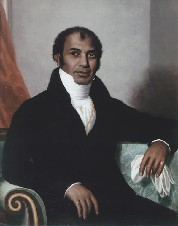 Portrait paining of Dean Mahomed sitting in a chair