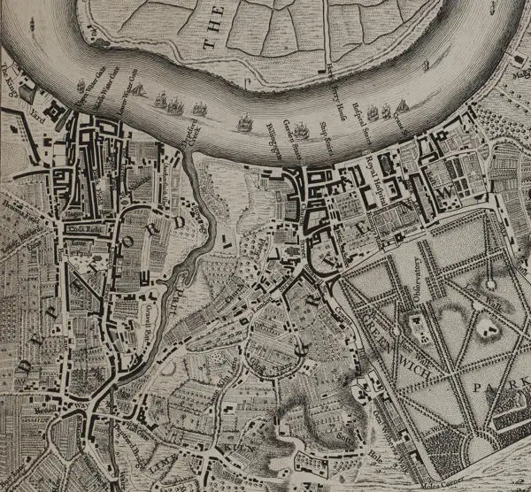 Parts of Deptford and Greenwich in the 1740s