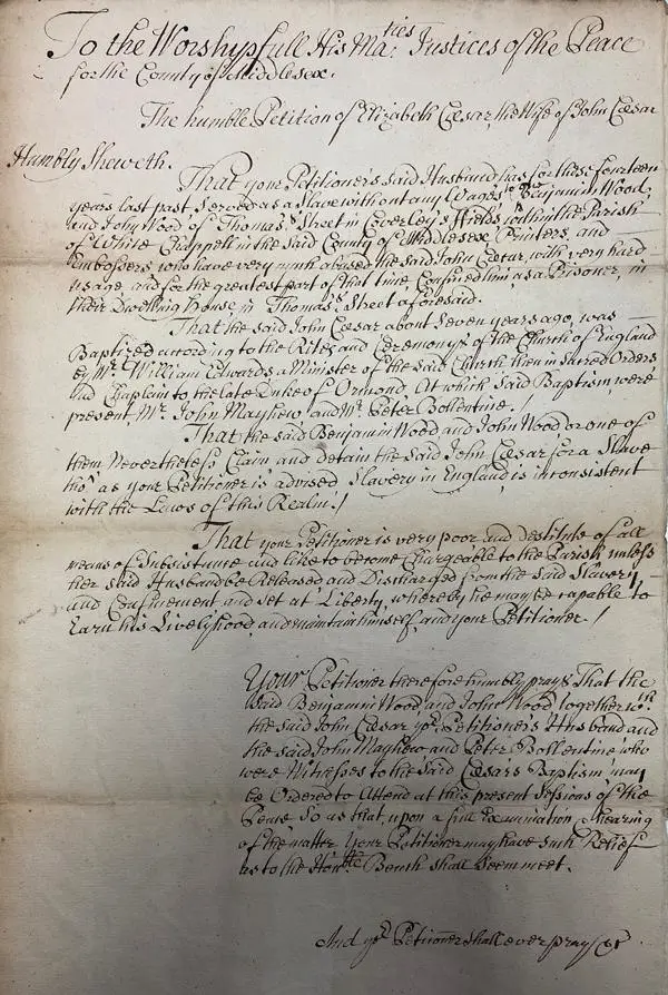 Petition document from 1717