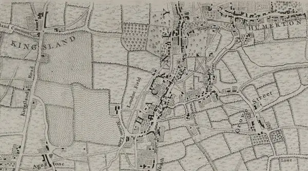 Map of Hackney in 1746