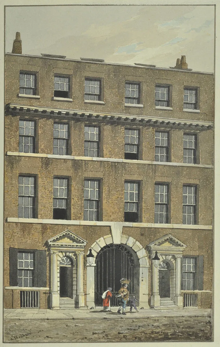 Watercolour of Hudson Bay House on Fenchurch Street