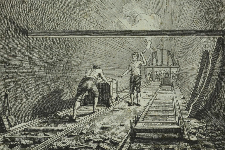 Construction of the Islington Tunnel on the Regent's Canal, c1819