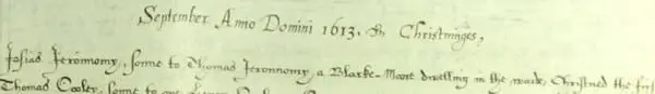 Baptism of Josias Jeronnomy, St Botolph Aldgate, 1 September 1613. Ref: P69/BOT2/A/001/MS09220/4