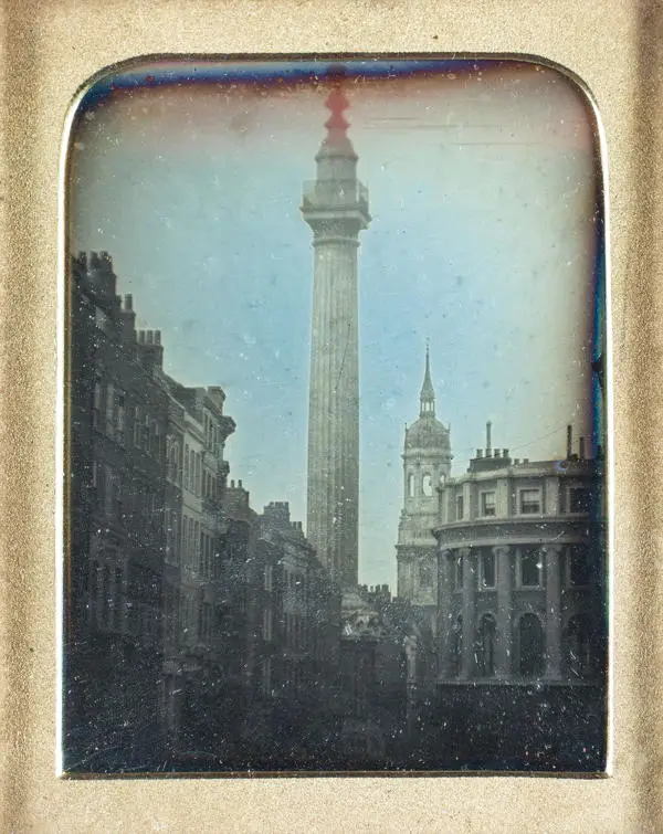 A very early photograph: A daguerreotype showing the monument in the 1840s