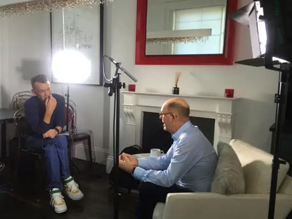 Chris Sandford being interviewed