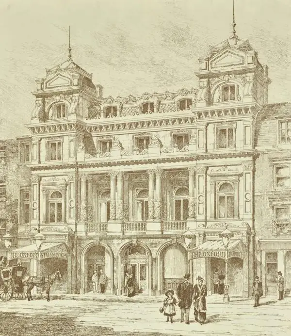View of Oxford Music Hall, Oxford Street in 1880
