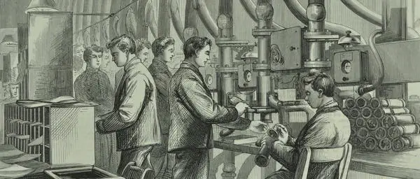 Pneumatic Tube office at the General Post Office, 1874