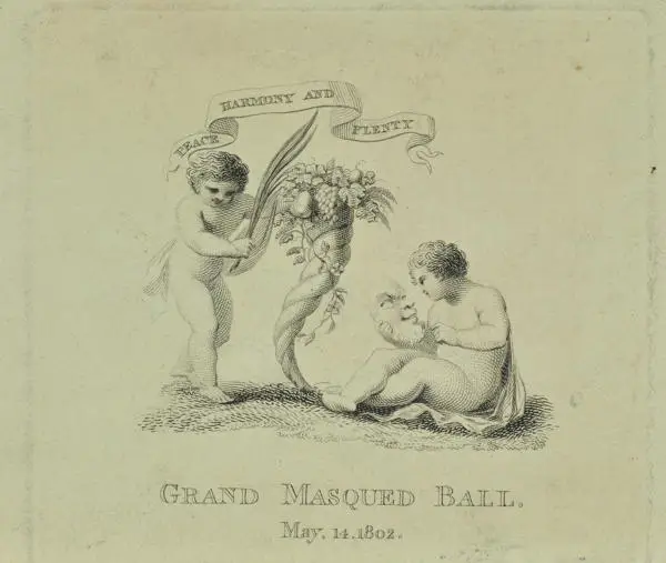 Ticket for a Grand Masque Ball at Ranelagh Gardens, 1802