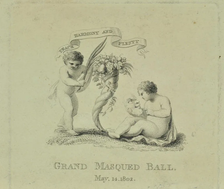Ticket for a Grand Masqued Ball at Ranelagh Gardens, 1802