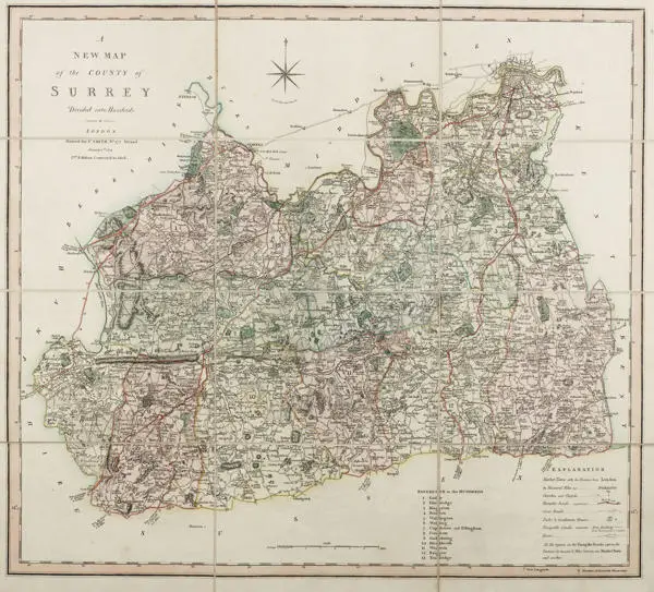  Map of the County of Surrey, 1804