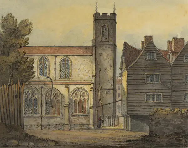 View of St Katharine by the Tower in 1815