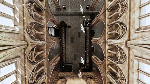 View of the choir from above, from the visual model, 1620