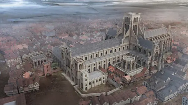 View of a visual model of St Paul's Cathedral in 1620