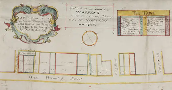 Plan of part of the estate of Wapping, 1728