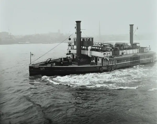 The Woolwich ferry in operation, 1938
