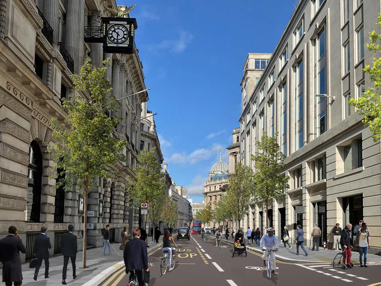 King William Street Visual Looking North Towards Bank